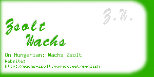 zsolt wachs business card